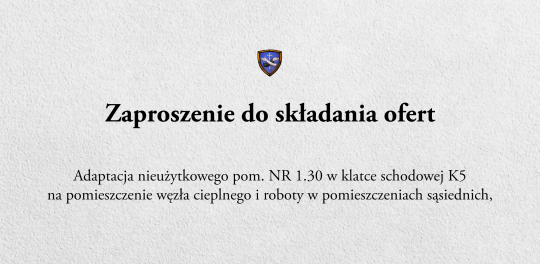 Zaproszenie do składania ofert