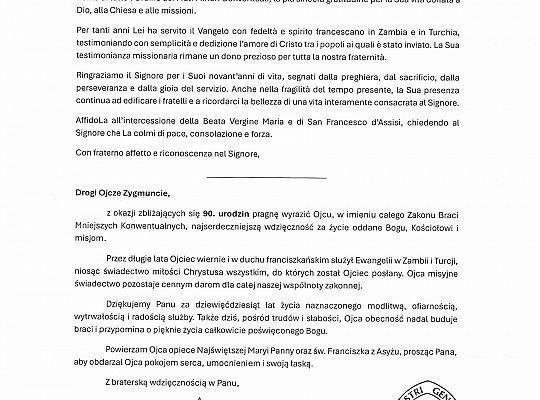 Jubileusz o. Zygmunta Kraczyńskiego