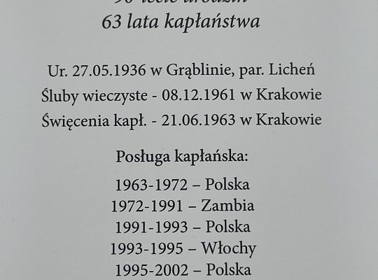 Jubileusz o. Zygmunta Kraczyńskiego